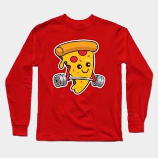 Workout Gym Pizza Fitness MUSCULAR Long Sleeve T-Shirt